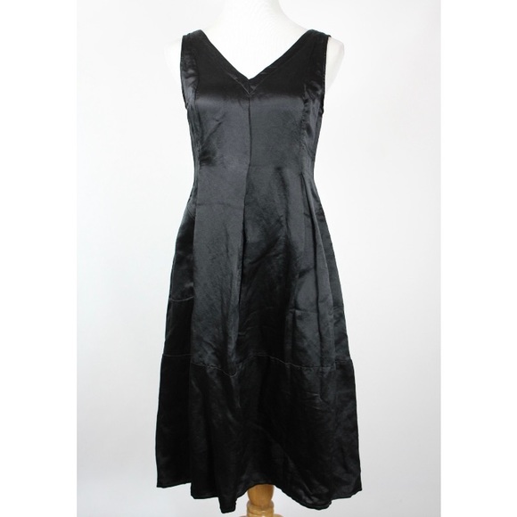 Studio 412 Black Satin Midi Dress Small - Picture 1 of 7
